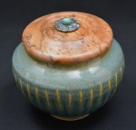 Green Covered Jar with Spalted Maple Lid - sold