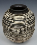 Combed Stoneware Pot #9