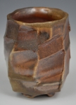 Golden Brown Faceted Yunomi Cup