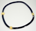 Necklace with 3 bone beads, ikat rope - sold